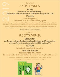 Veranstaltungsplakat 800 Jahre Kirnburg