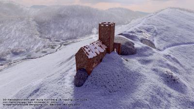 3D-Rekonstruktion Burg Kirnburg von Hans-Jürgen van Akkeren 2021 Nordansicht